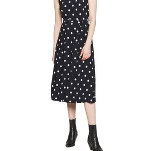 Lauren Ralph Lauren Polka Dot Midi navy White classic polo old money dress 10